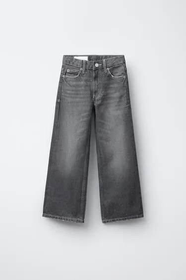 Джинсы WIDE LEG со стразами- Заказать в России