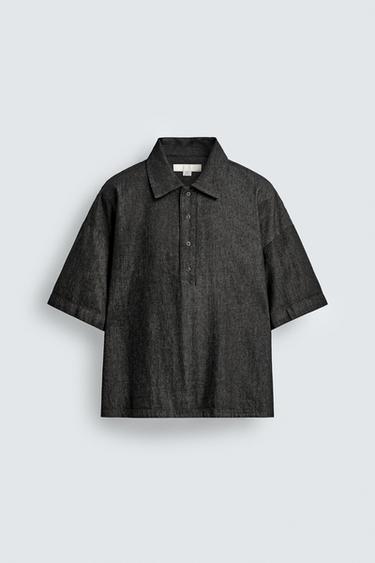 Zara Джинсовая поло-рубашка