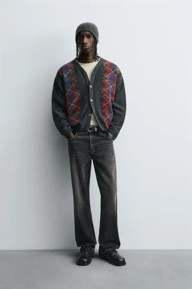 Кардиган с аргайловым узором