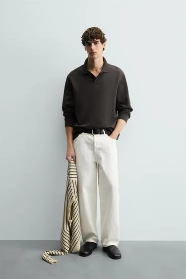 WASHED TEXTURED POLO SHIRT- Заказать в России