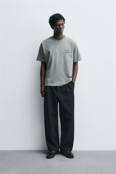 Zara Футболка с вышивкой в виде рыбы