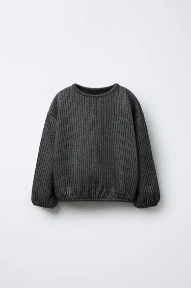 Блестящая футболка в рубчик- Заказать в России