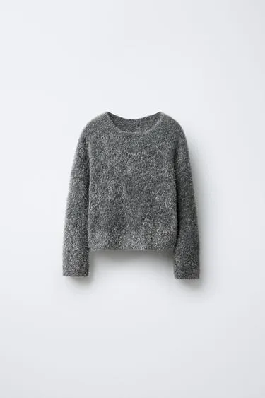 Свитер из ворсистого трикотажа с блестками- Заказать в России