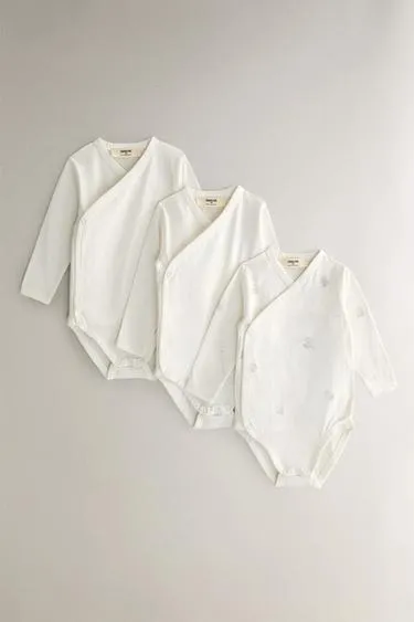 Детский боди для малышей с принтом слонов (набор из 3 штук)- Заказать в России