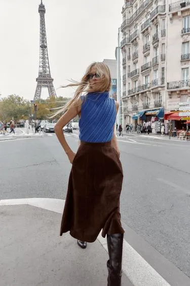 Юбка из слоя замши 100%- Заказать в России