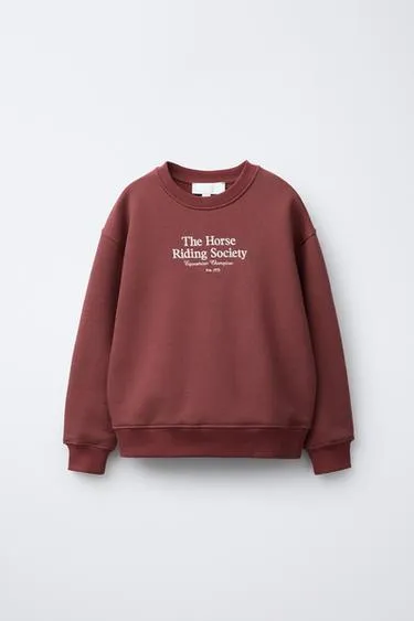 EMBROIDERED SLOGAN SWEATSHIRT- Заказать в России