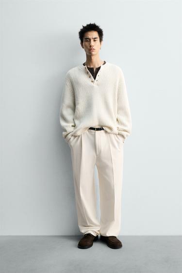 Zara Свитер с воротником «хенли»