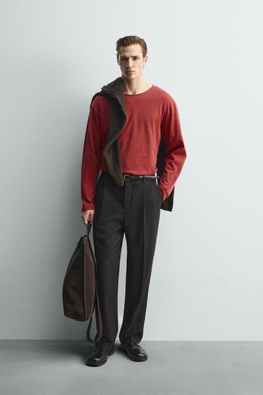 Zara Жаккардовая футболка в полоску ограниченная серия