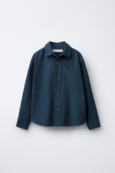 Zara Фланелевая рубашка с карманом