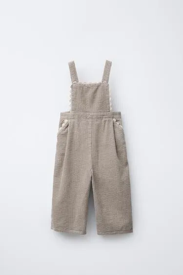 Длинный вельветовый комбинезон с волнистой отделкой- Заказать в России