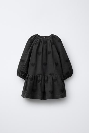 Zara Платье с вышивкой «сердечки»