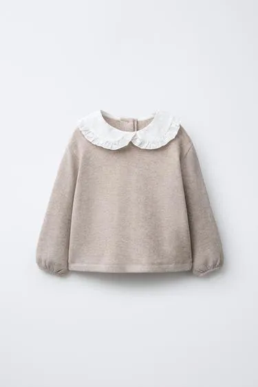 Футболка SOFT TOUCH с вышитым отложным воротником- Заказать в России