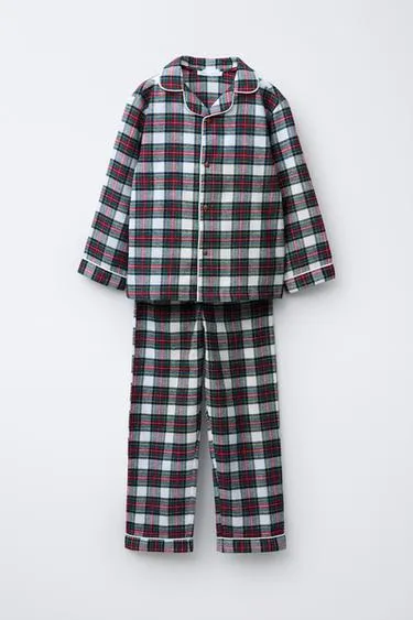 6-14 лет/ фланелевая пижама в клетку