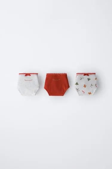 6-14 лет/ набор из трех трусов с принтом «дерево и печенье»- Заказать в России