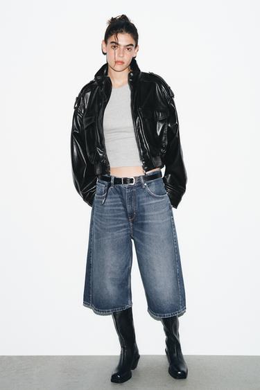 Zara Куртка из искусственной кожи с хлястиками