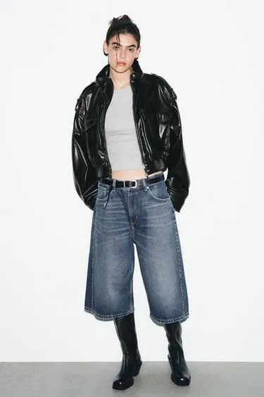 Куртка из искусственной кожи с хлястиками- Заказать в России