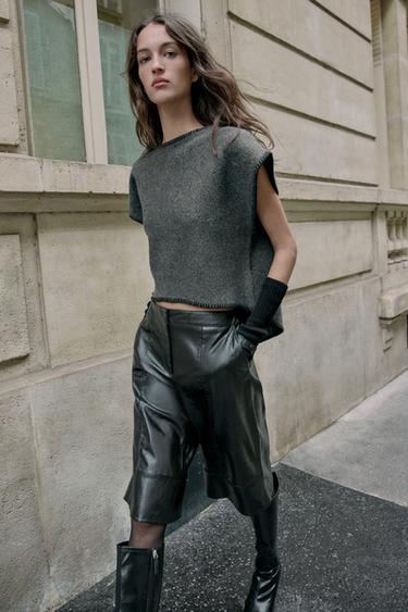 Zara Кардиган вязаный с контрастной отстрочкой