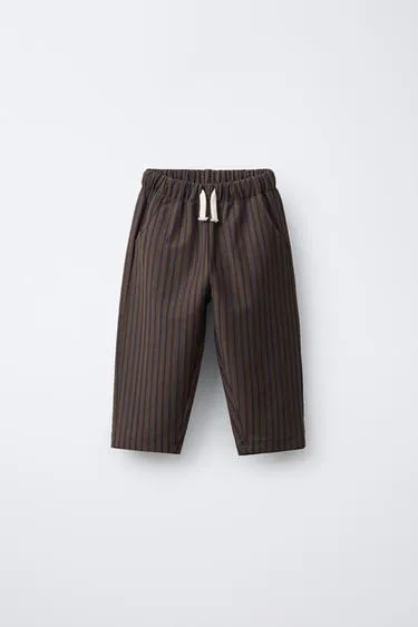 Брюки BAGGY в полоску из рельефной ткани