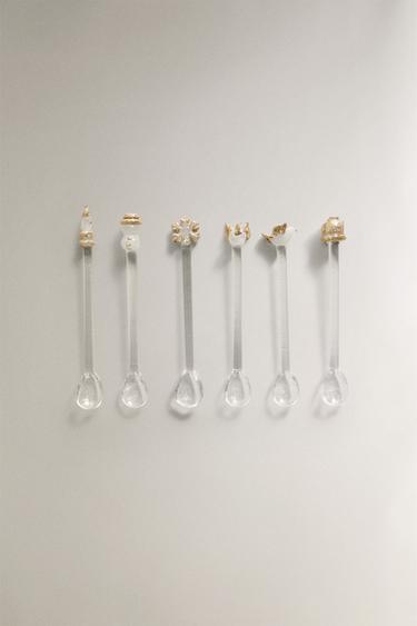 Zara Набор блестящих стеклянных десертных ложек на рождественскую тематику (набор из 6)