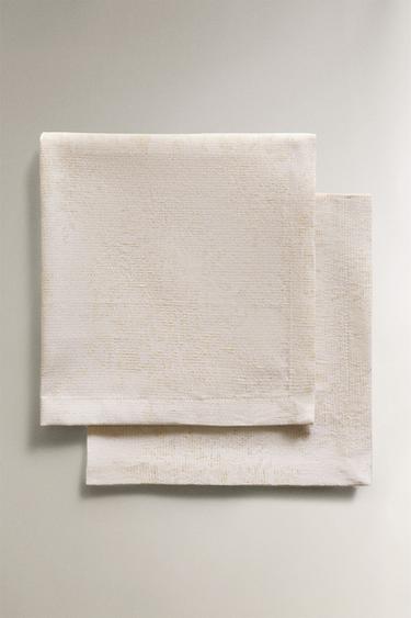 Zara Набор из рамочных хлопковых рождественских салфеток с цветочным узором (набор из 2)