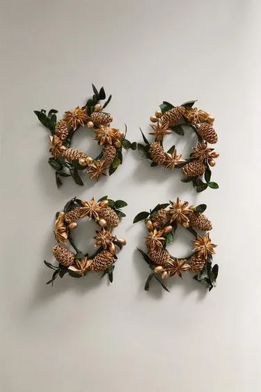 Набор блестящих рождественских кольцев для салфеток (набор из 4 штук)