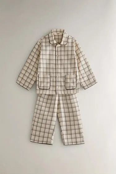 Набор детских рождественских пижам из хлопка в клетку- Заказать в России