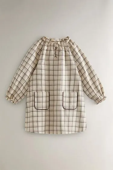 Детское хлопковое ночное платье в клетку на рождество- Заказать в России