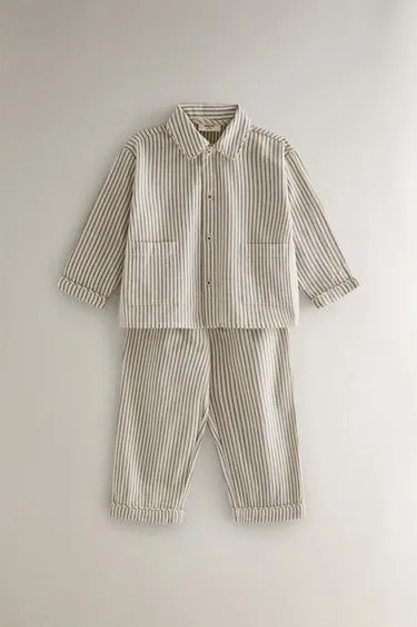 Набор детских пижам в полоску на рождество (набор из 2 штук)- Заказать в России