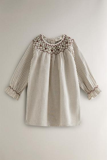 Zara Детское ночное платье с полосками для рождества с оборками