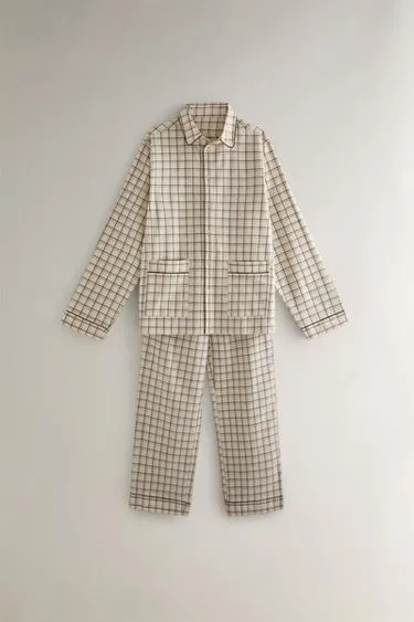 Набор рождественских пижам из хлопка в клетку