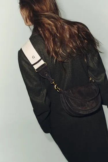 Кожаная сумка через плечо из разделенной замши- Заказать в России