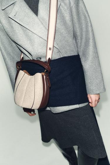 Zara Сумка из ткани с отстрочкой TOPSTITCH купить с доставкой.