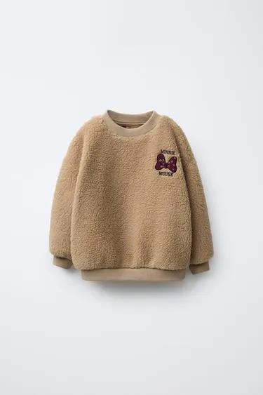 Толстовка из овчины с вышивкой MINNIE MOUSE © DISNEY