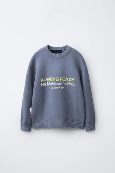 Вязаный свитер с принтом- Заказать в России