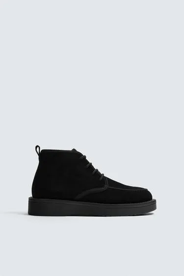 SPLIT SUEDE LACE-UP BOOTS- Заказать в России