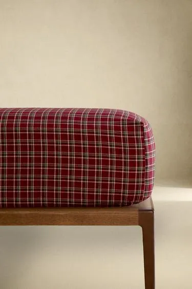 Красное рождественское клетчатое фланелевое наглазное полотенце