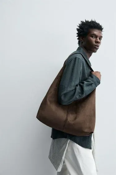 Сумка-шоппер из искусственной замши