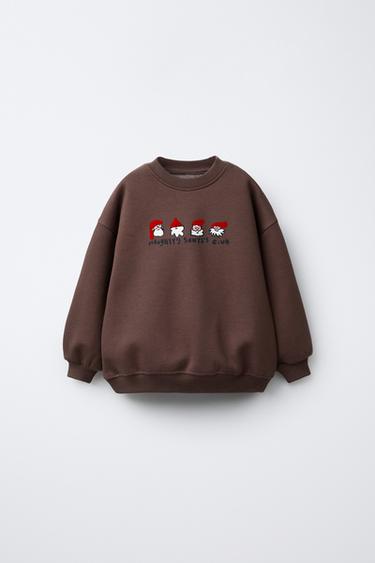Zara Толстовка «дед мороз» с рельефным принтом