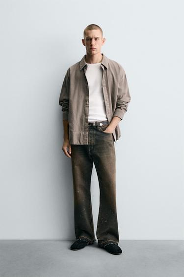 Zara Джинсы свободного кроя с брызгами купить с доставкой.