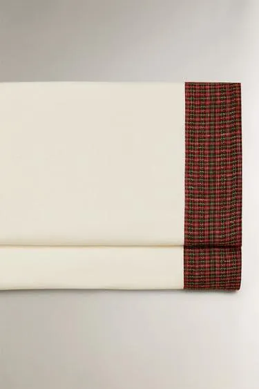 Рождественский льняной простынь с бордюром- Заказать в России