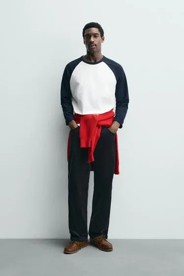 Футболка колор-блок с рукавами реглан