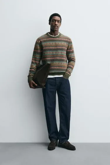 Жаккардовый свитер с геометрическим узором- Заказать в России