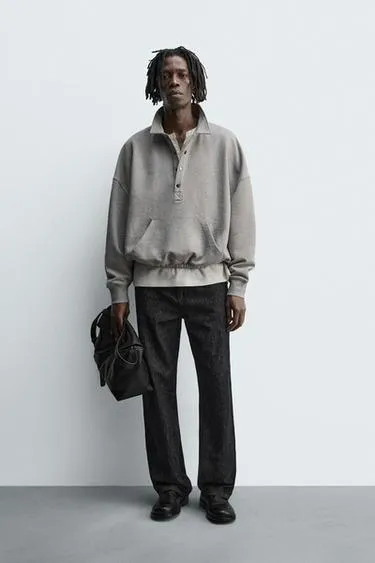 Толстовка-поло свободного кроя- Заказать в России