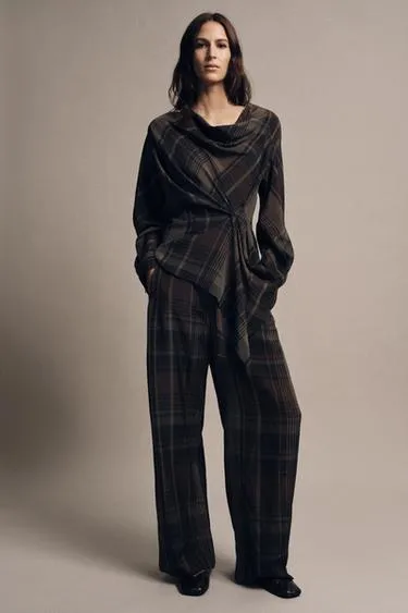 Топ в клетку со сборками — ZW COLLECTION- Заказать в России