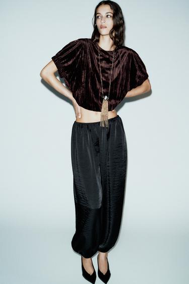 Zara Бархатный топ-баллон