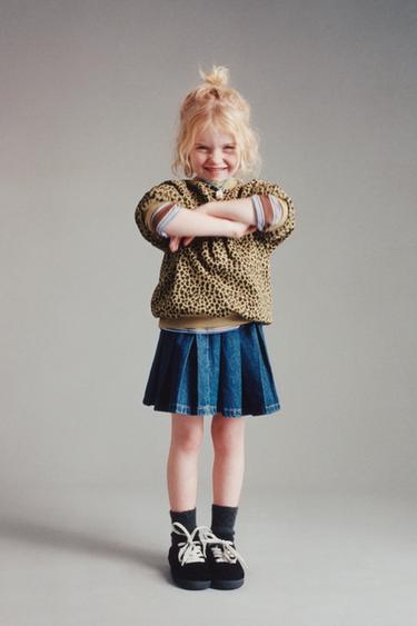 Zara Джинсовая плиссированная юбка купить с доставкой.