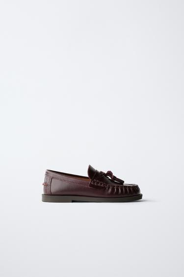 Zara Лоферы LIMITED EDITION с кисточкой из кожи
