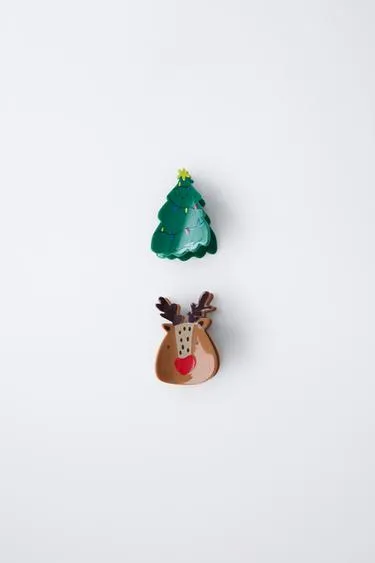 Набор из двух заколок для волос «дерево и олень»- Заказать в России