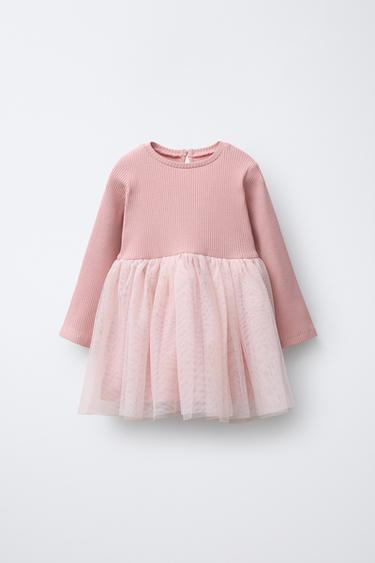 Zara Комбинированное платье из туля с блёстками