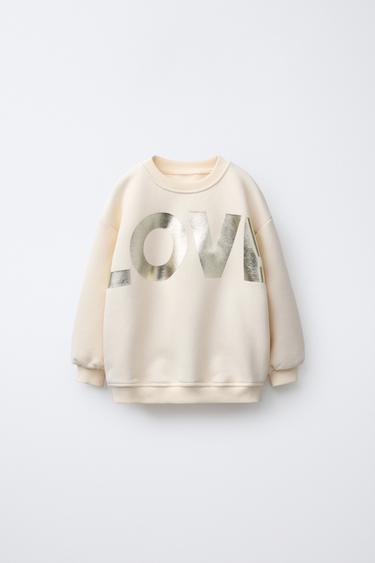 Zara Толстовка с блестящей надписью купить с доставкой.